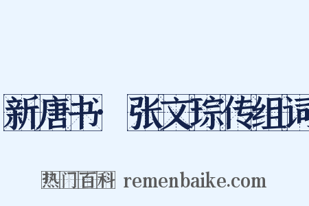 新唐书·张文琮传组词是什么意思的图片